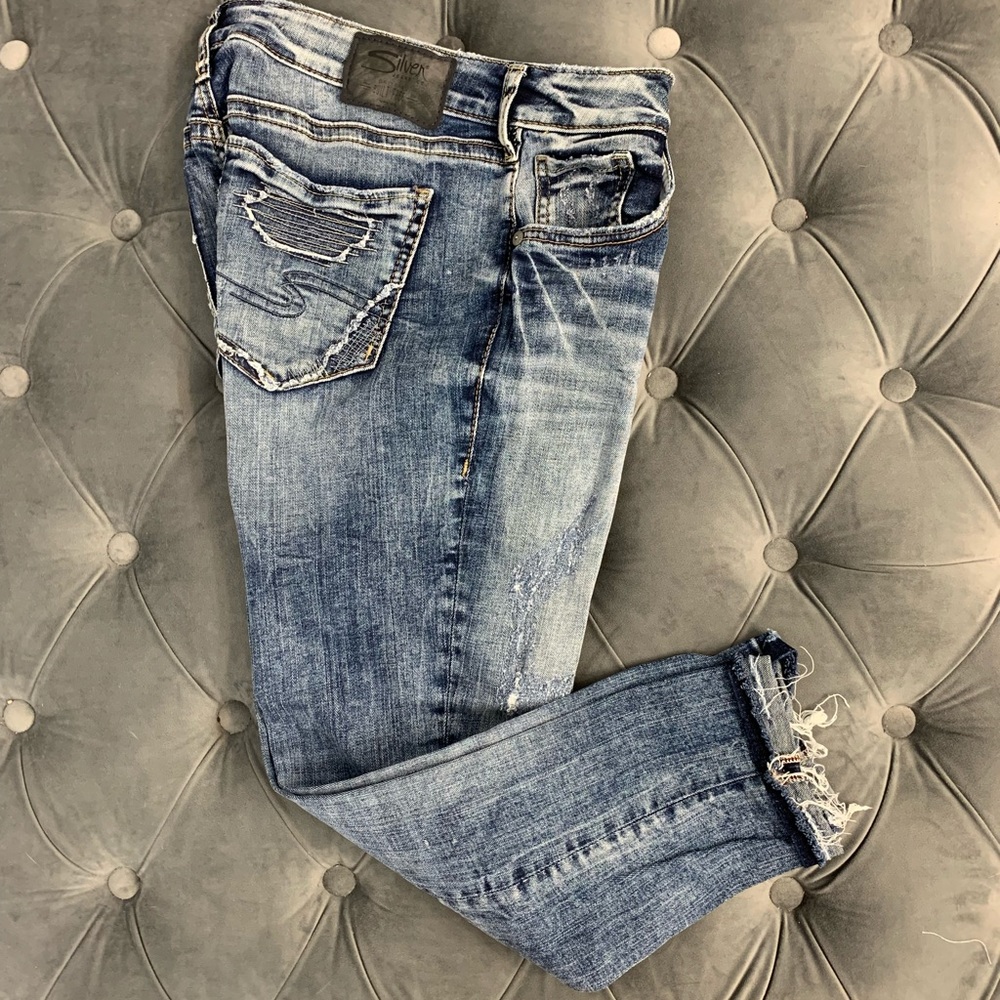 Silver Distressed Crops - Picture 2 of 9